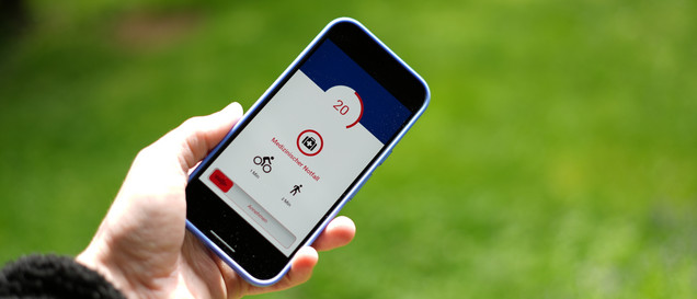 Die KatRetter-App mit einem Alarm Beispiel