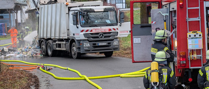 Im Müllwagen entwickelte sich ein Feuer