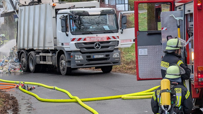Im Müllwagen entwickelte sich ein Feuer