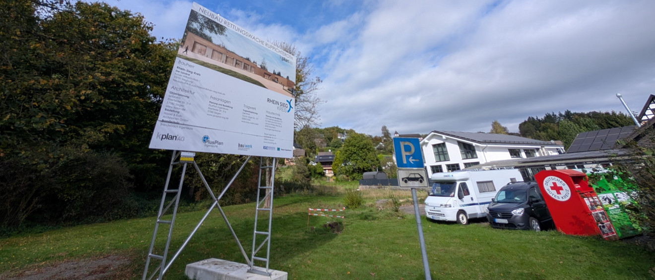 Schild Neubau Rettungswache Ruppichteroth
