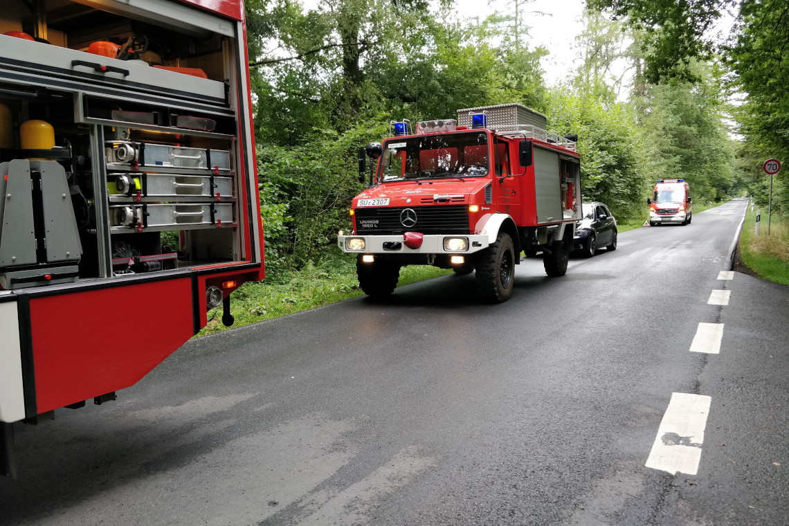 Feuerwehr im Einsatz auf der K55